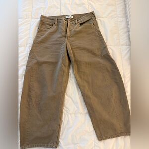 Abercrombie & Fitch Khaki Mid Rise barrel jeans